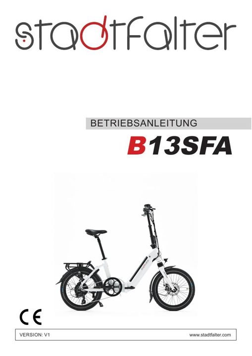 E-Bike pieghevole Stadtfalter B13