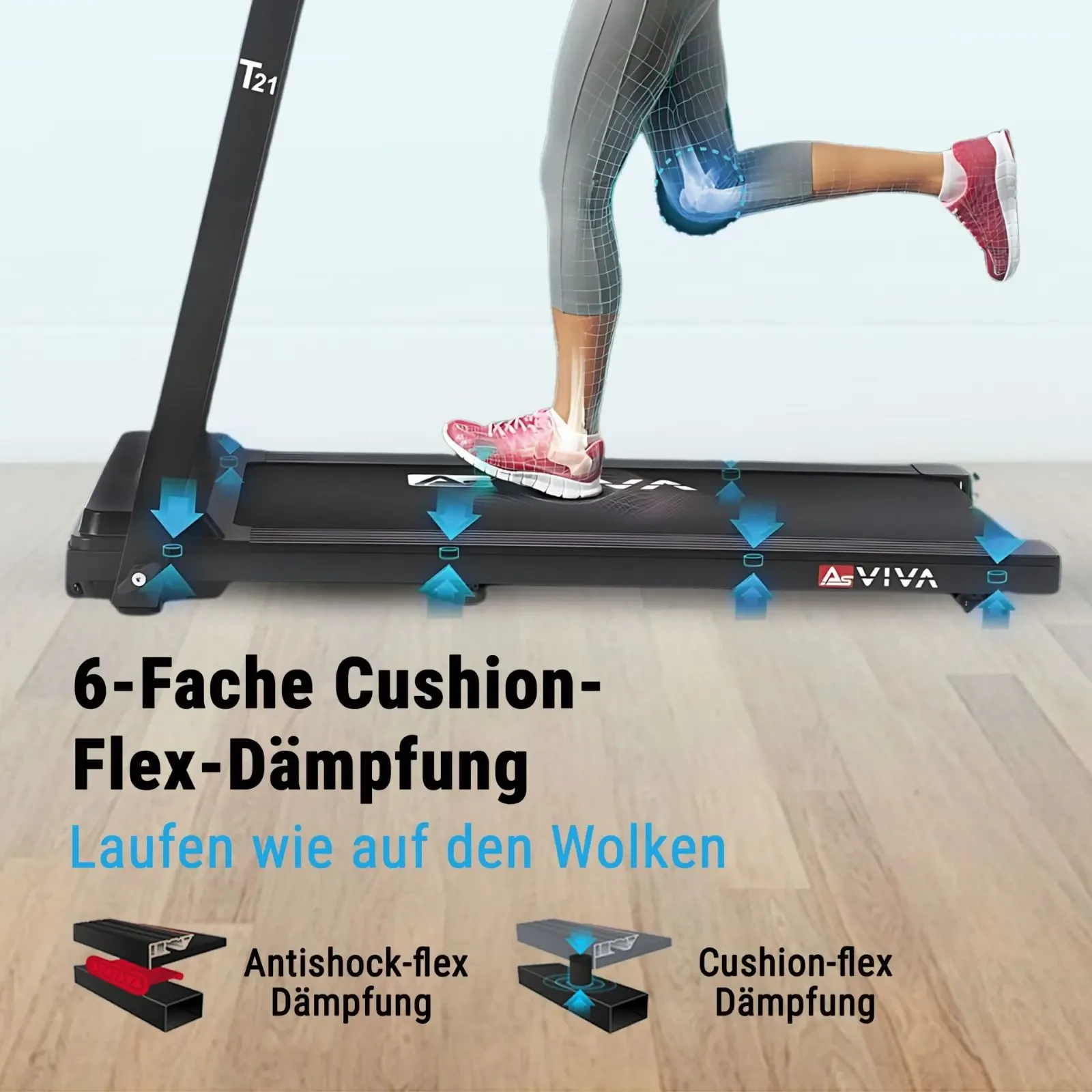 6-fache Cushion-Flex-Dämpfung – laufen wie auf Wolken