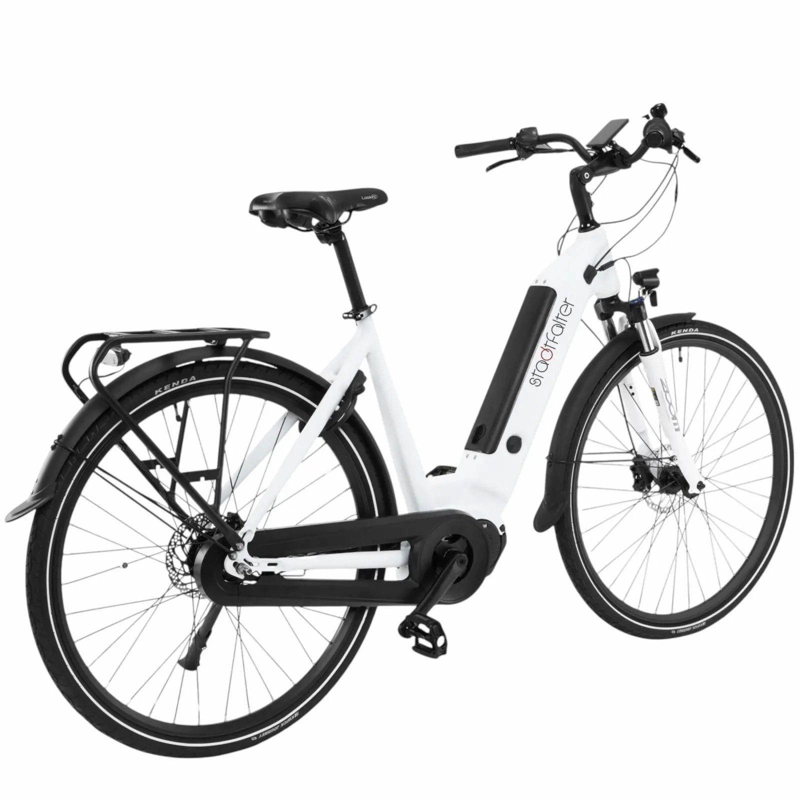 City E-Bike Stadtfalter B14 – 28 Zoll – Weiß - Seitenansicht