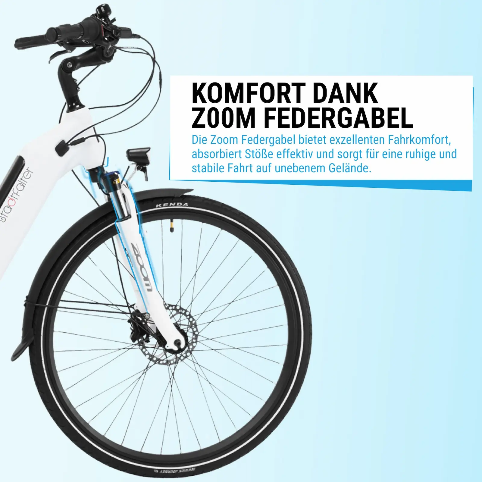 City E-Bike Stadtfalter B14 – 28 Zoll – Weiß - Produktansicht