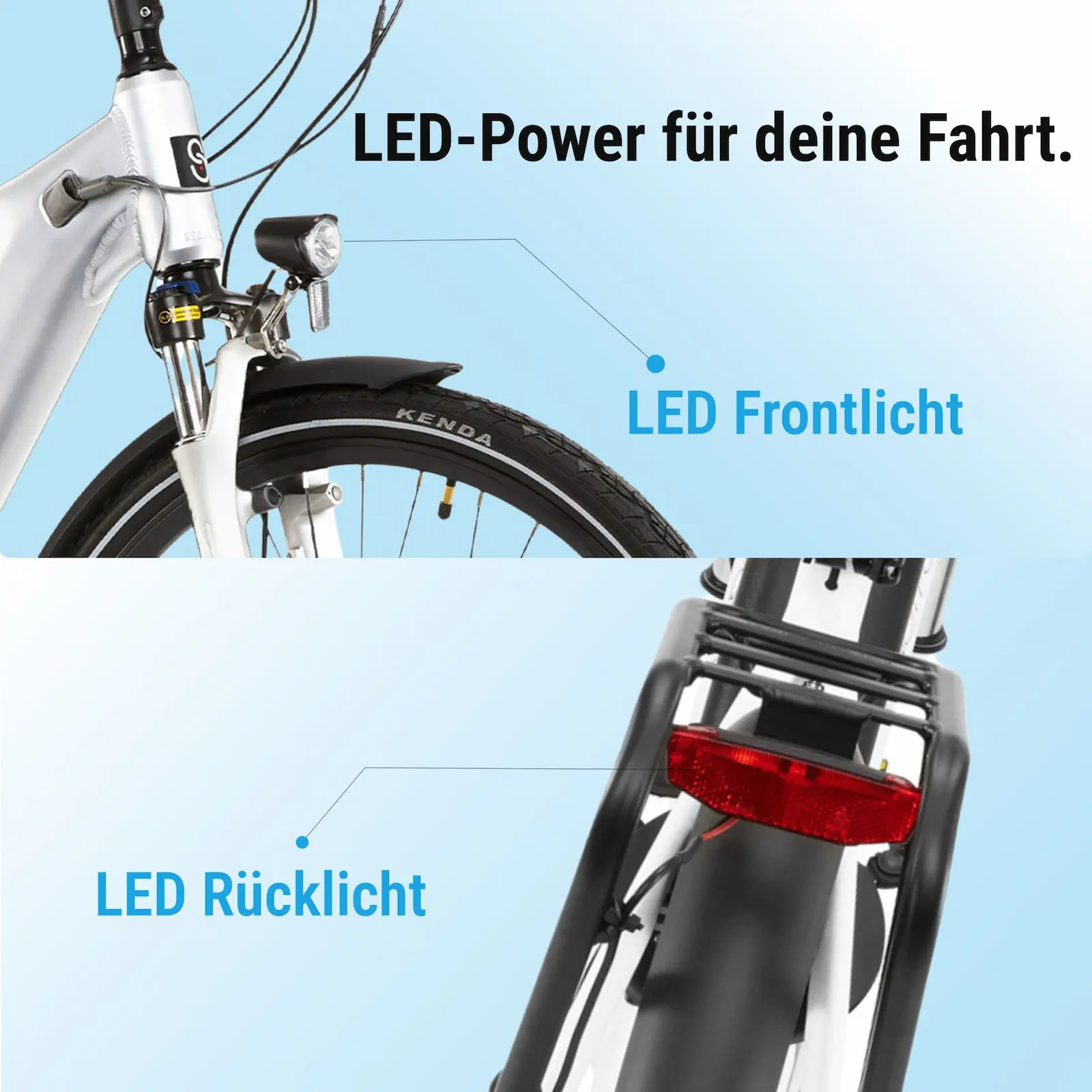 City E-Bike Stadtfalter B14 – 28 Zoll – Weiß - Produktansicht