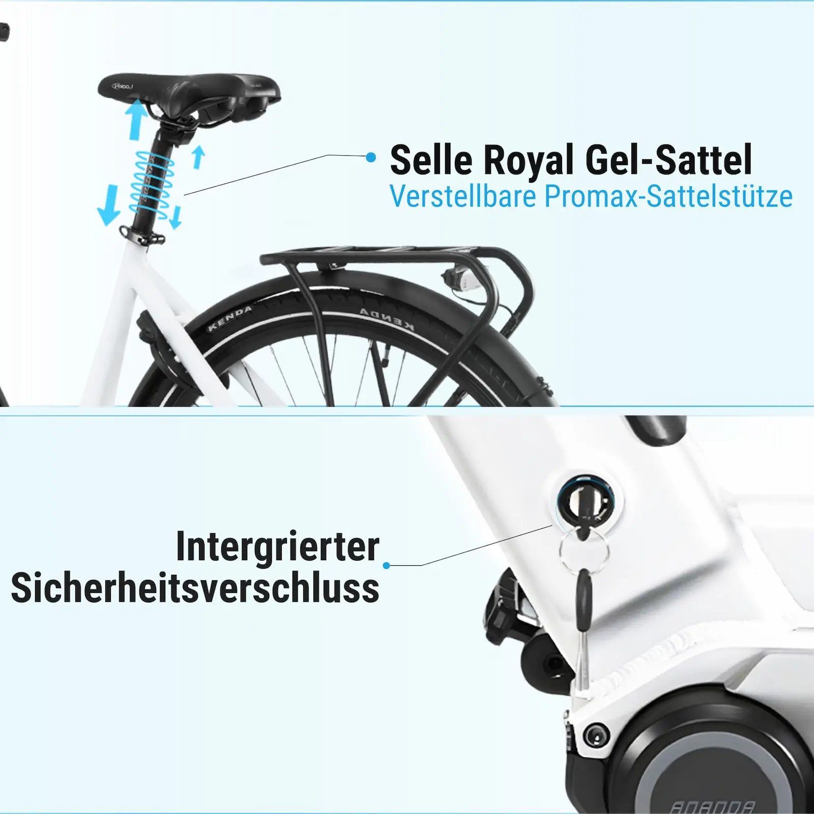 City E-Bike Stadtfalter B14 – 28 Zoll – Weiß - Produktansicht