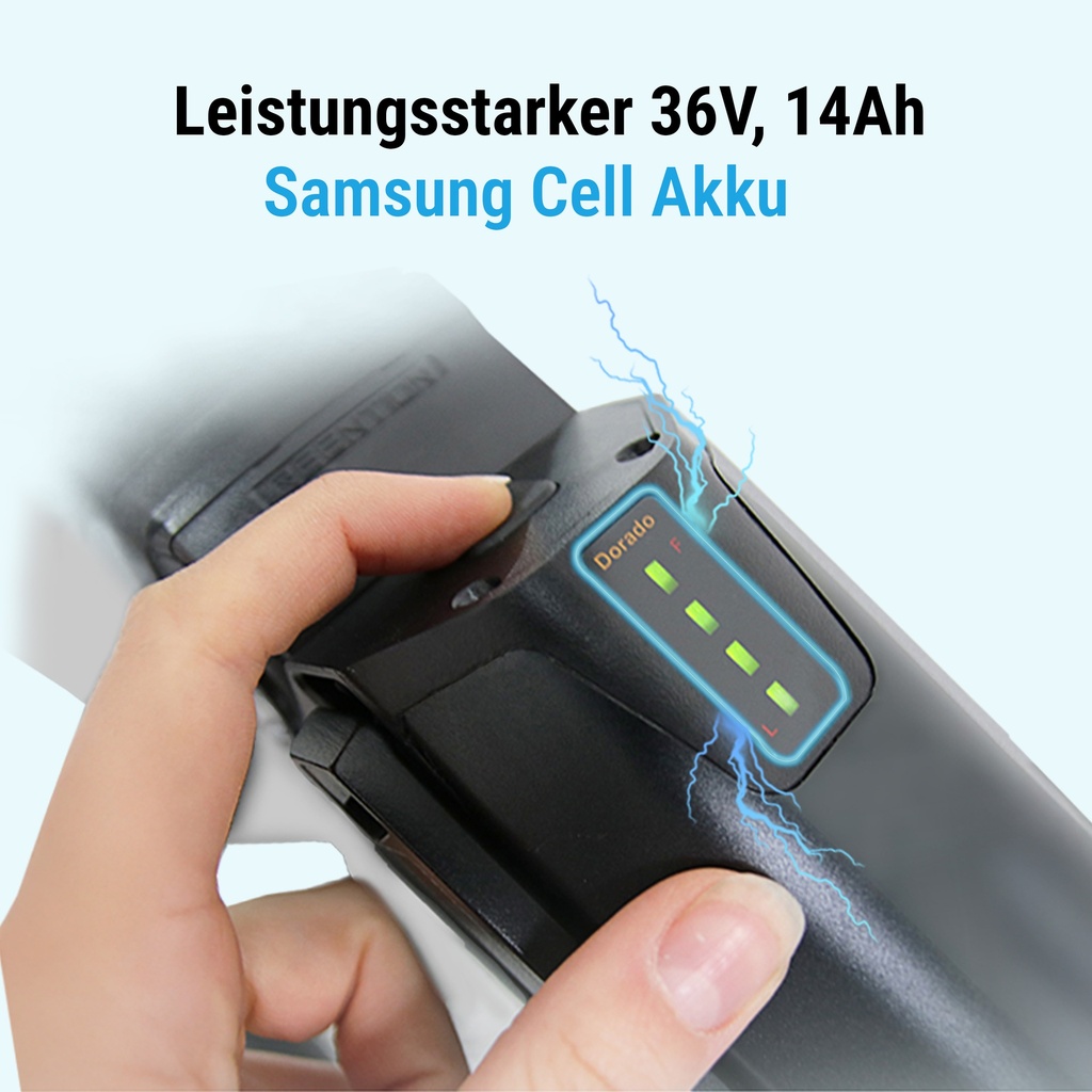 AsVIVA City E-Bike B15 – 28 Zoll – Weiß - Antrieb und Akku