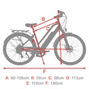 AsVIVA City E-Bike B15 – 28 Zoll – Weiß - Abmessungen