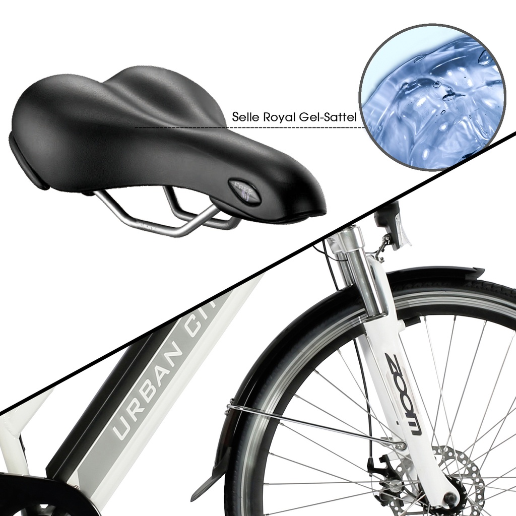 AsVIVA City E-Bike B15 – 28 Zoll – Weiß - Detailansicht