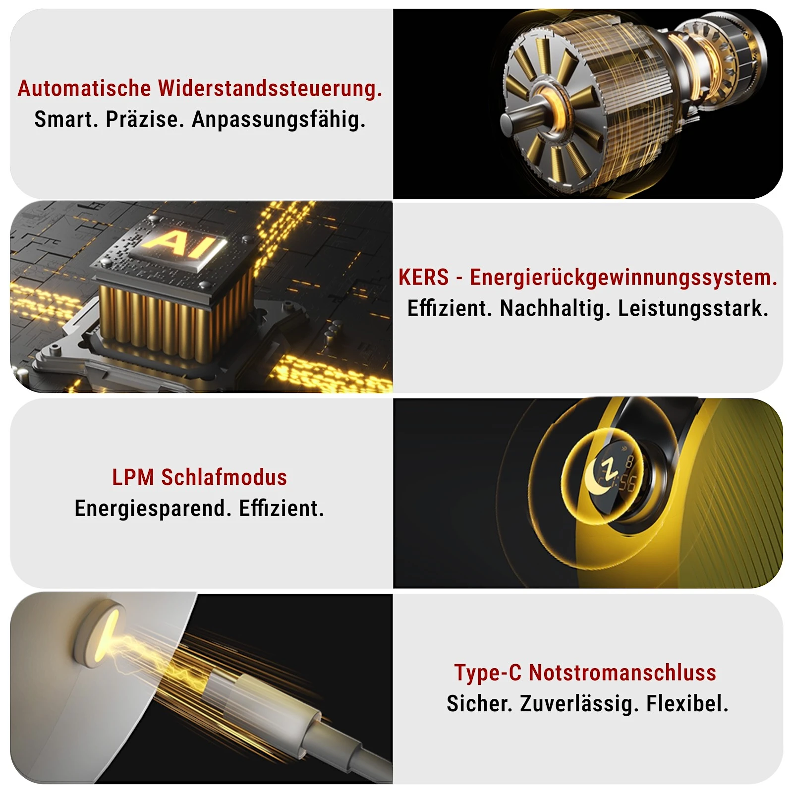 AsVIVA Rudergerät PowerGen RA20 - Antrieb und Akku