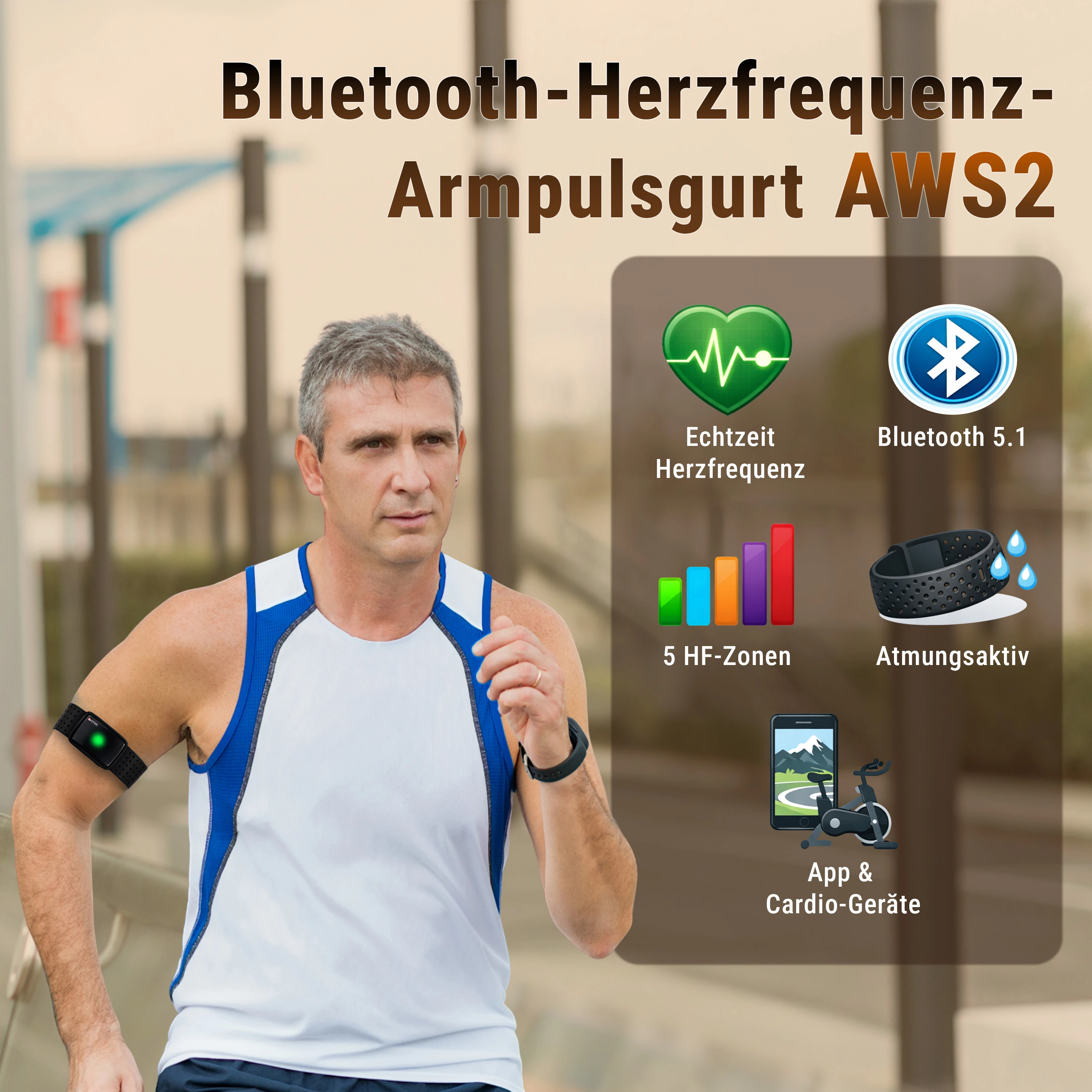 AsVIVA [AWS2] Armpulsgurt mit Bluetooth AWS2 - Detailansicht