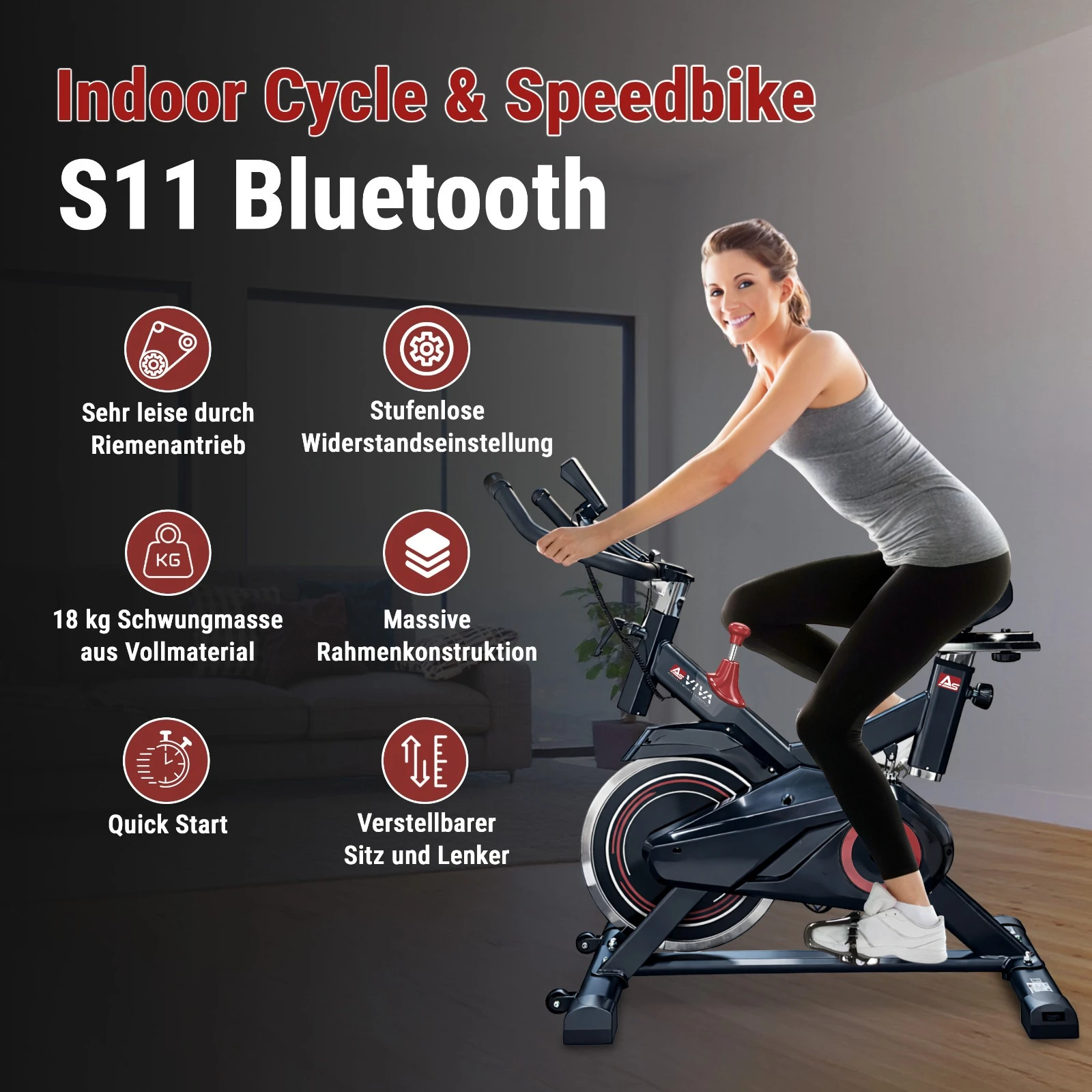 AsVIVA Speedbike Indoor Cycle S11 – Bauteile im Überblick