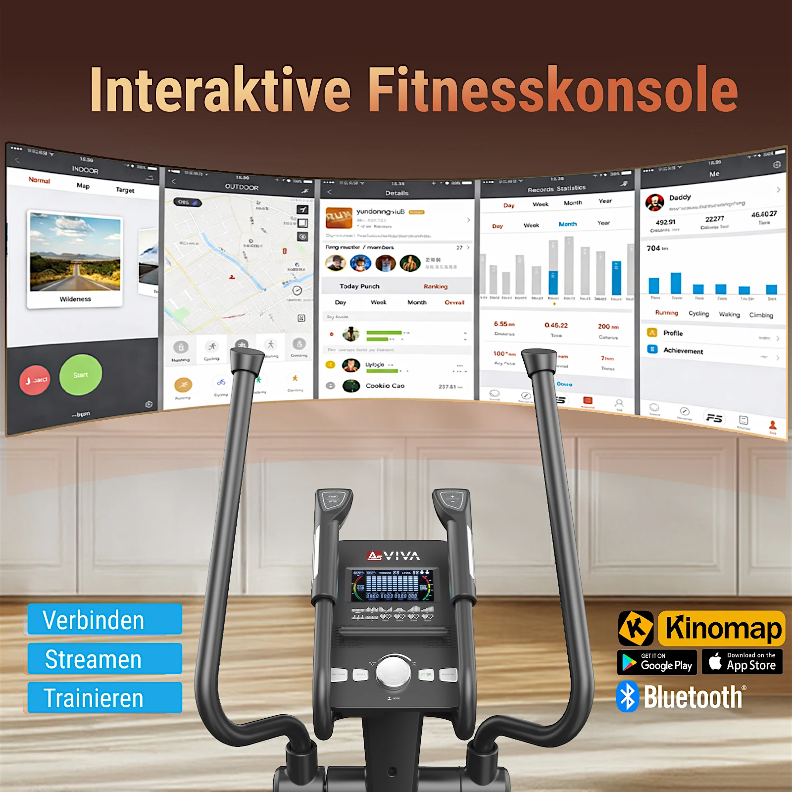 AsVIVA Crosstrainer C28 Runner - Display und Konsole