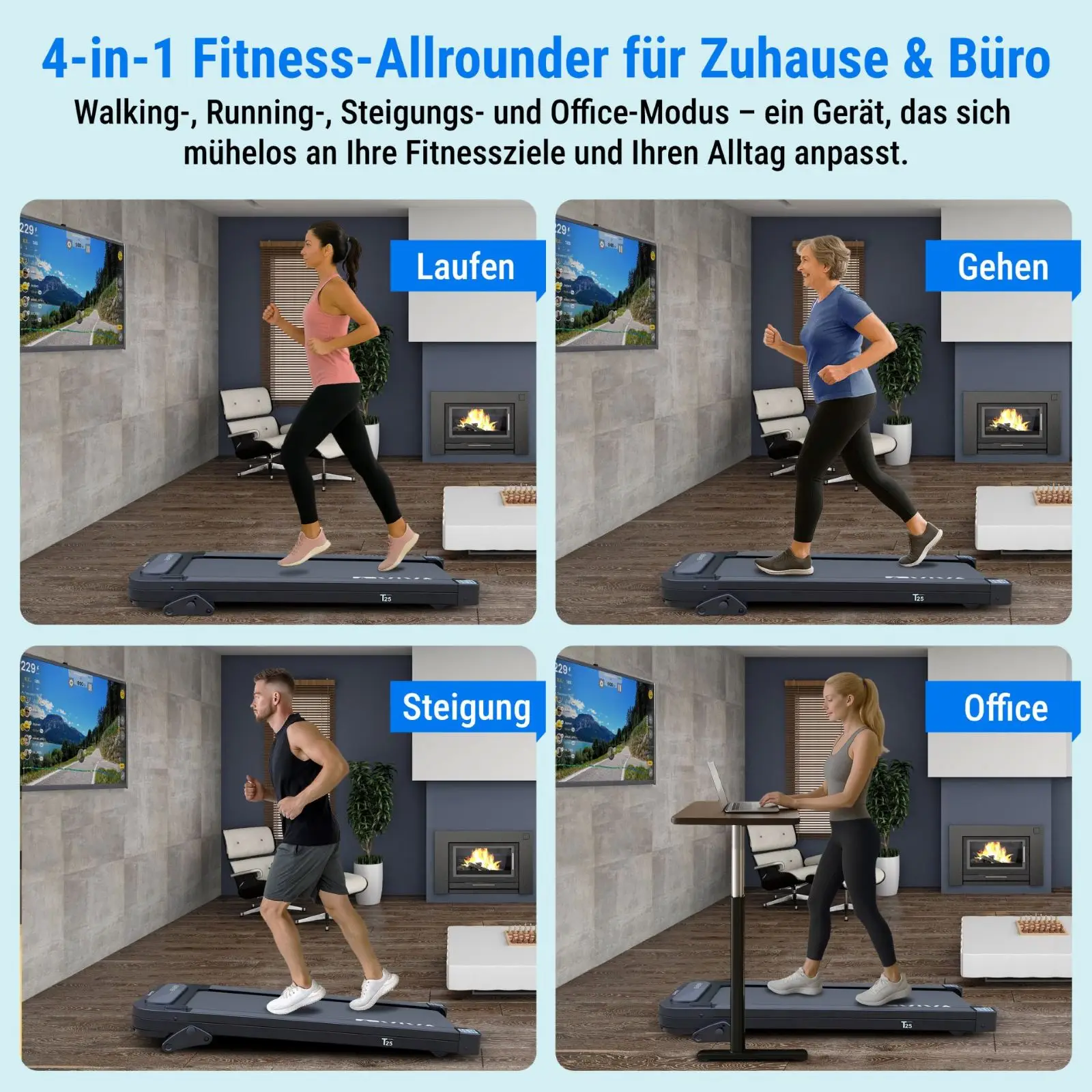 AsVIVA Walking Pad & Laufband Smart T25 - Produktansicht