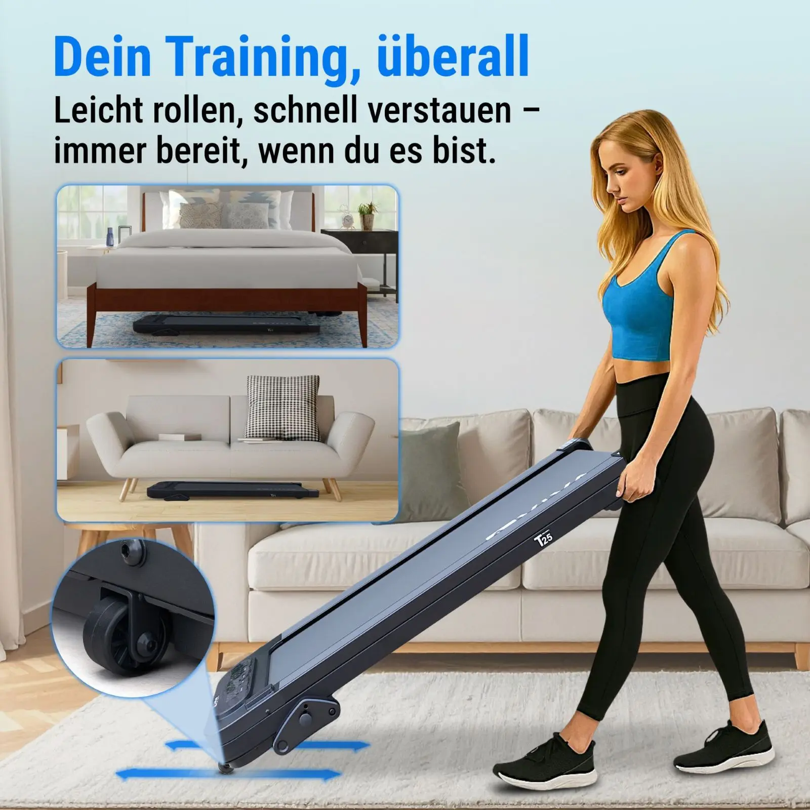 AsVIVA Walking Pad & Laufband Smart T25 - Produktansicht