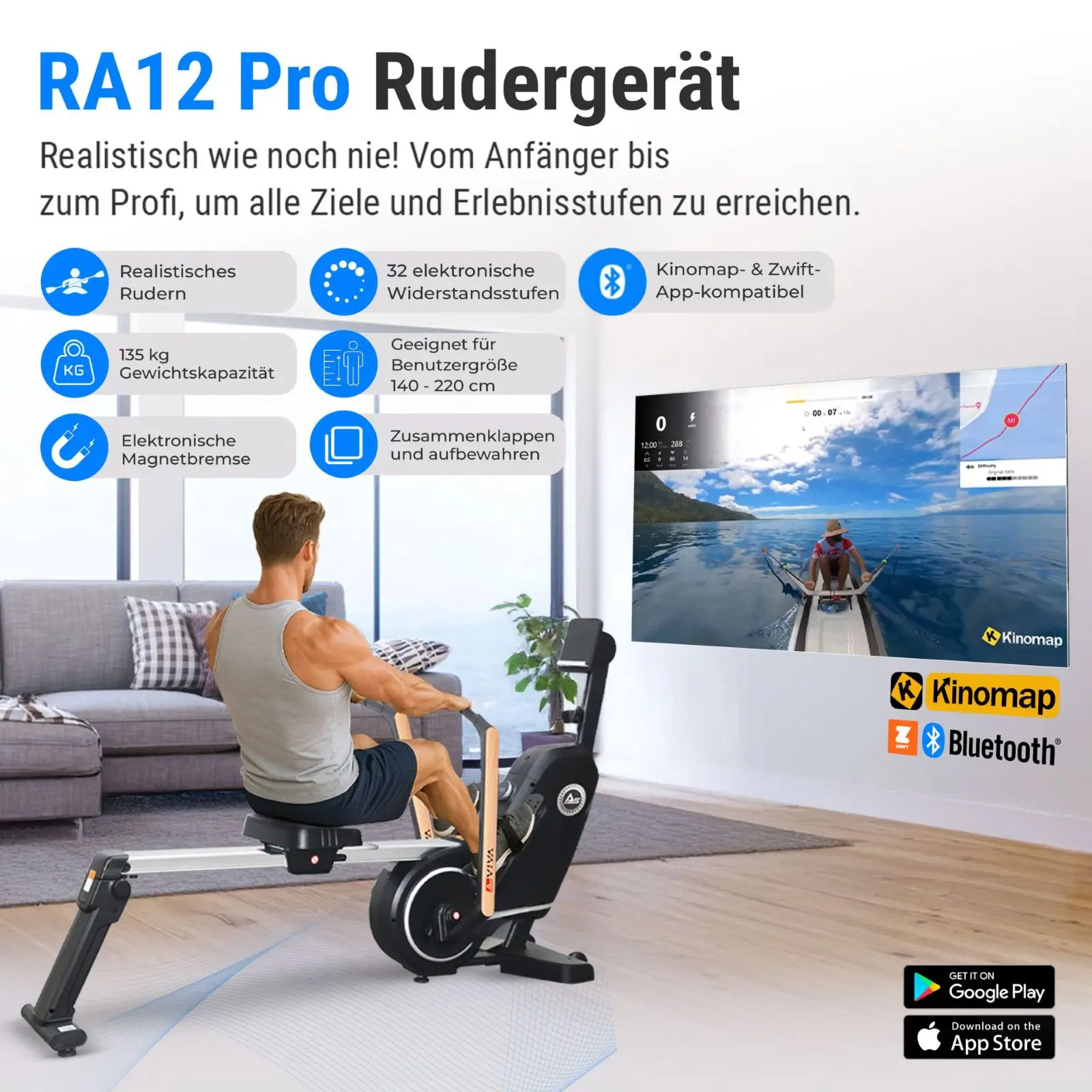 AsVIVA Rudergerät (7550RP) - Produktansicht