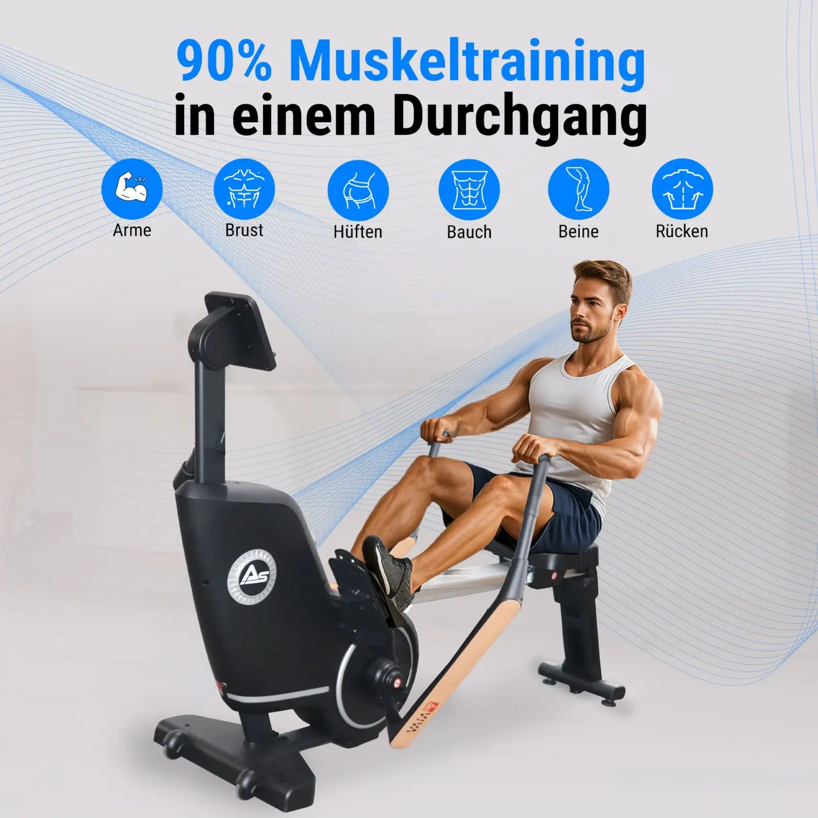 AsVIVA Rudergerät (7550RP) - Trainingsansicht