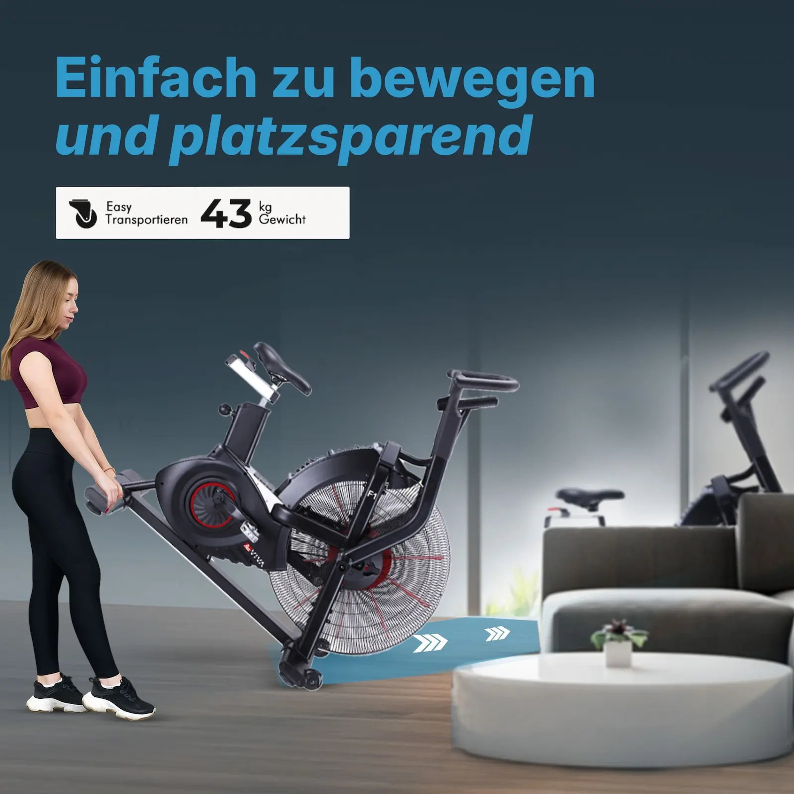 AsVIVA Air Bike Semi-Profi Heimtrainer F1 - Produktansicht