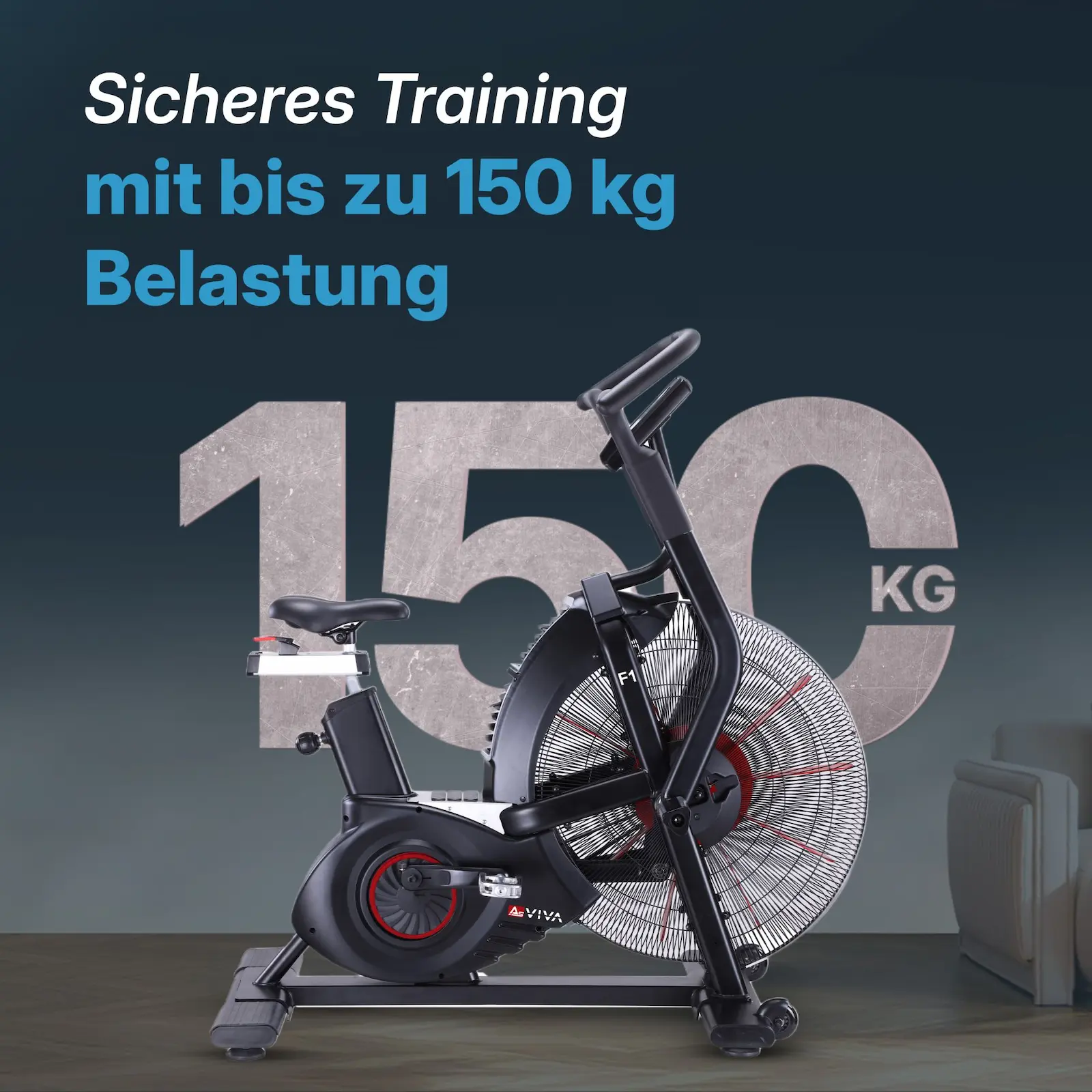 AsVIVA Air Bike Semi-Profi Heimtrainer F1 - Produktansicht
