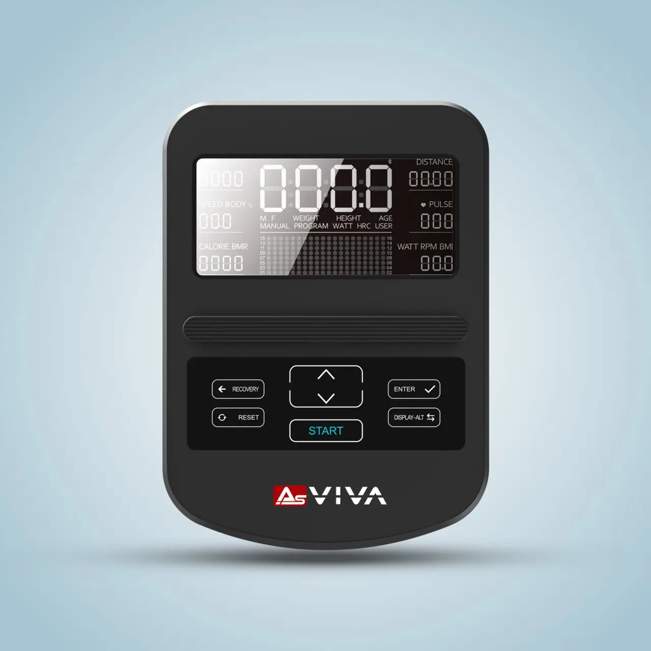 AsVIVA Crosstrainer C29 Step - Display und Konsole