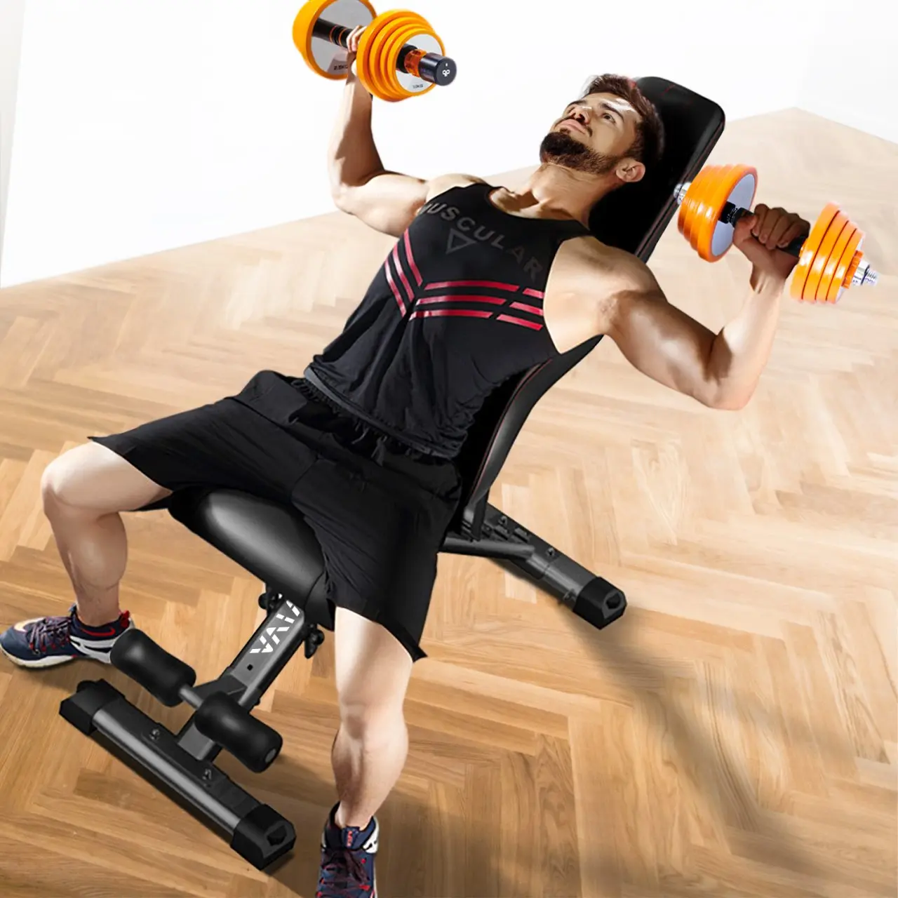 AsVIVA Hantelbank & Negativbank Home-Gym WB2 - Trainingsansicht