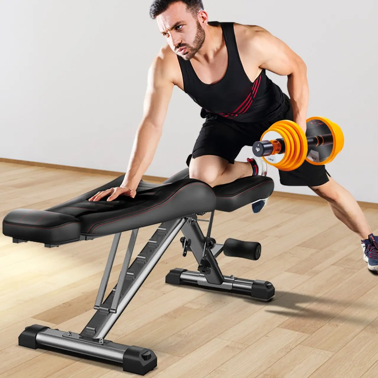 AsVIVA Hantelbank & Negativbank Home-Gym WB2 - Rückansicht