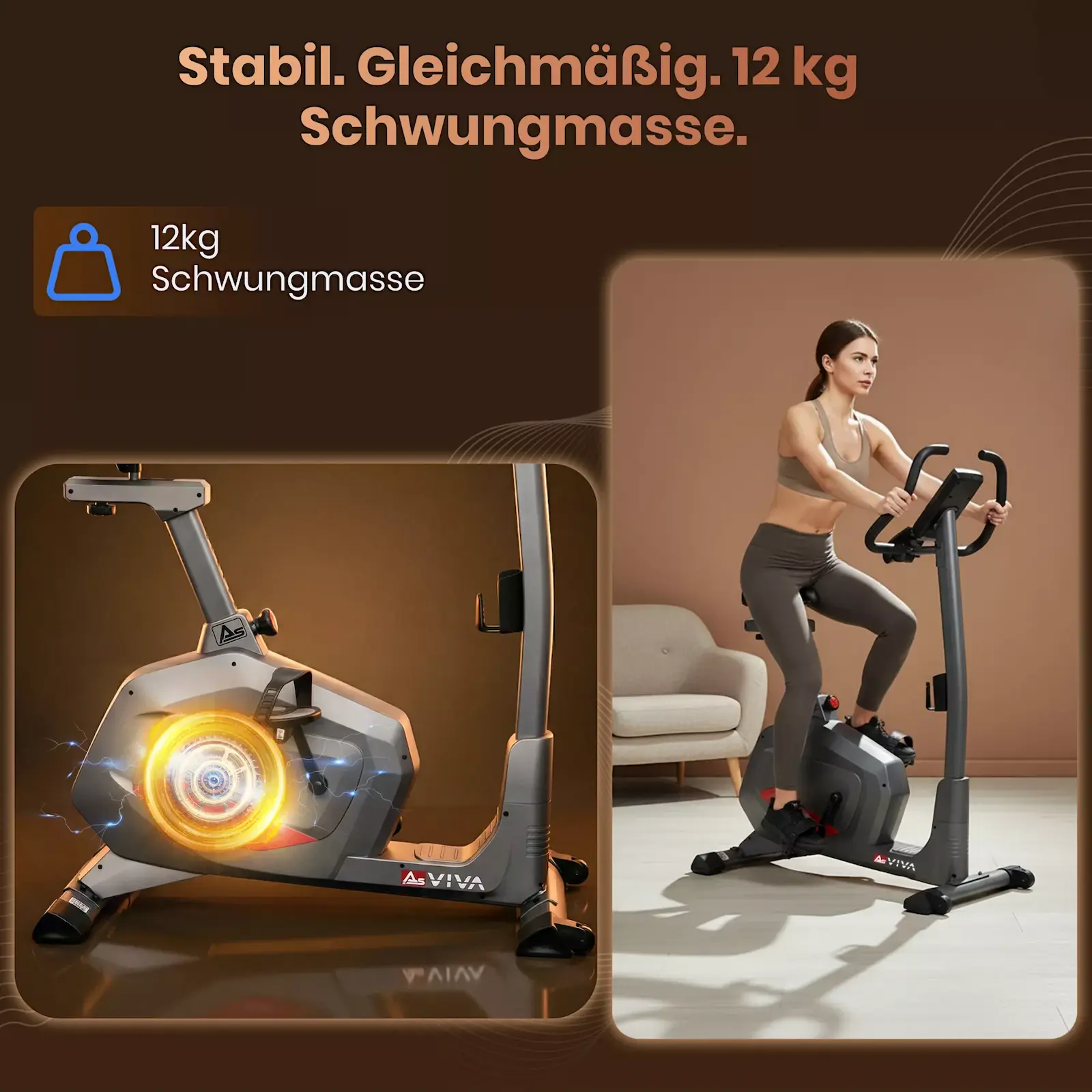 AsVIVA Ergometer Smart Fit H22 grau - Abmessungen