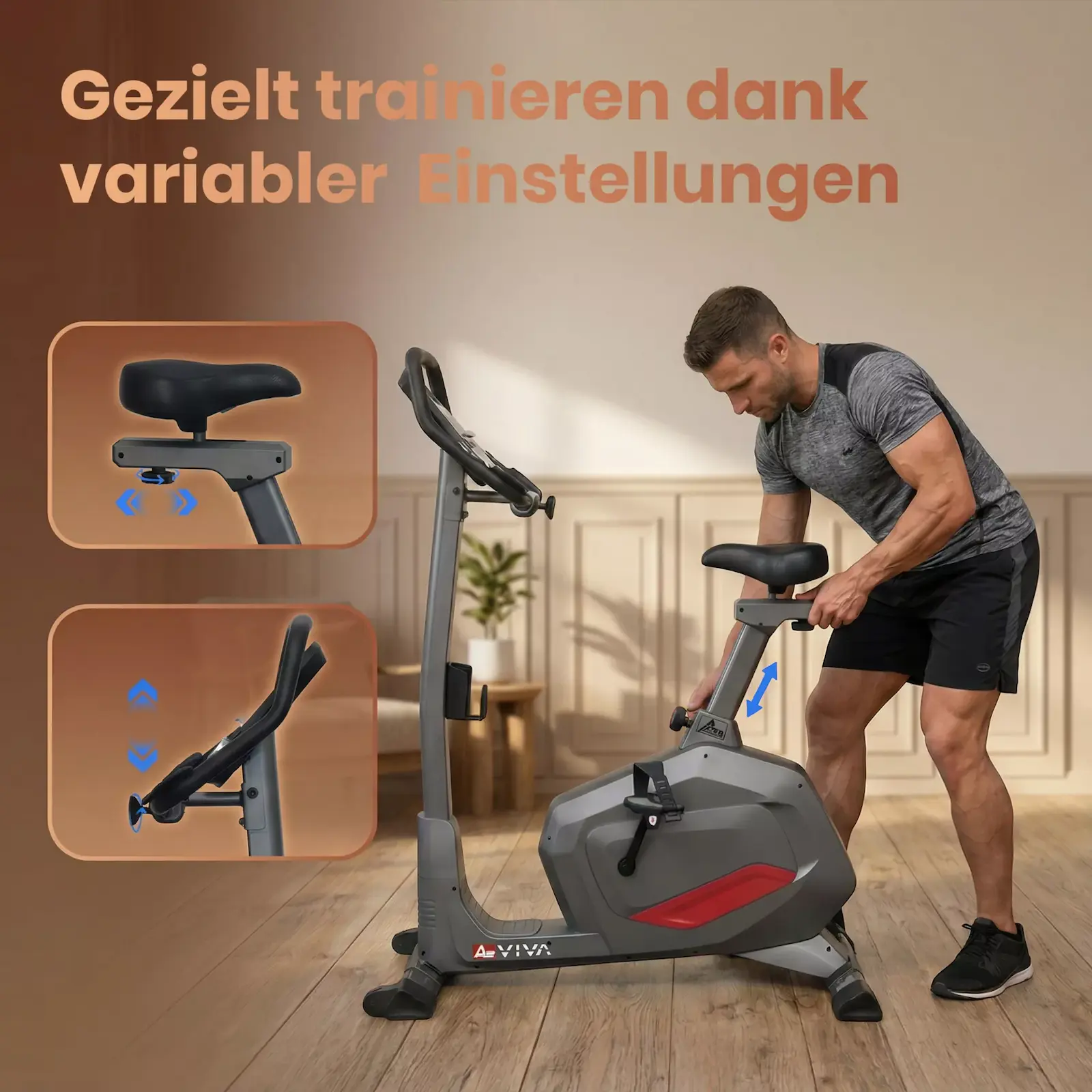 AsVIVA Ergometer Smart Fit H22 grau - Produktansicht