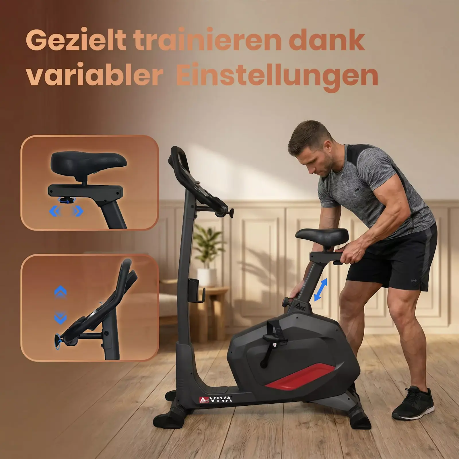 AsVIVA Ergometer Smart Fit H22 grau - Produktansicht