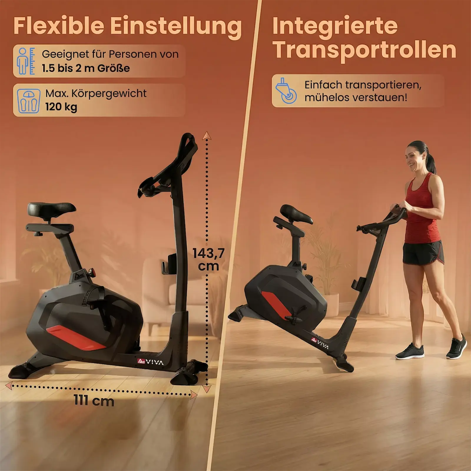 AsVIVA Ergometer Smart Fit H22 grau - Produktansicht