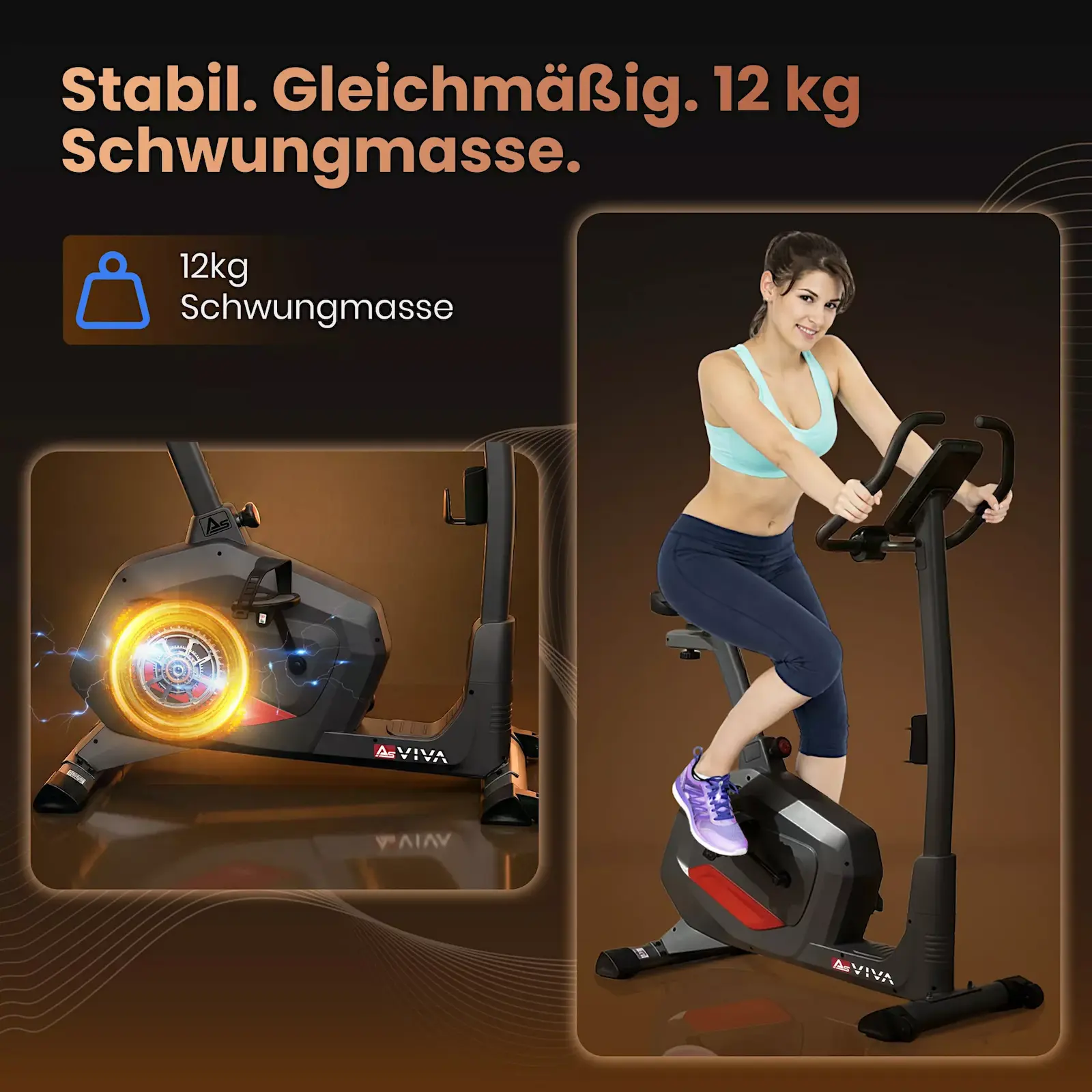 AsVIVA Ergometer Smart Fit H22 grau - Abmessungen