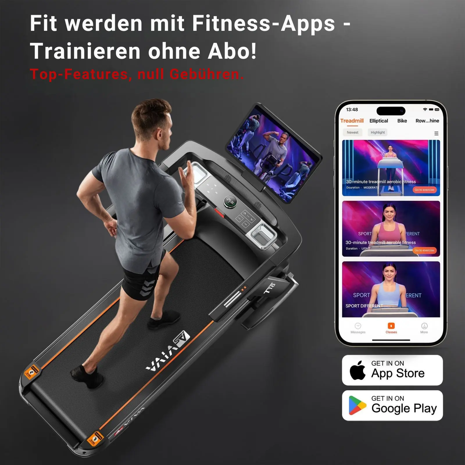AsVIVA Laufband (GTS9#21,5") - Produktansicht