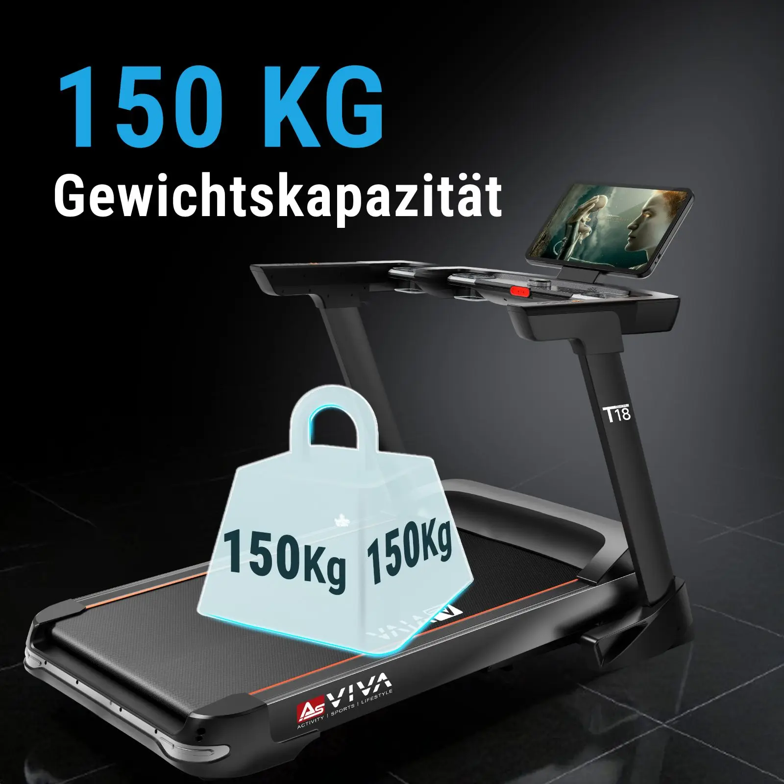 AsVIVA Laufband (GTS9#21,5") - Produktansicht