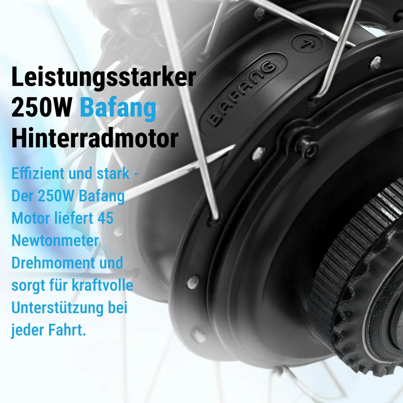 AsVIVA E-Bike BC1B – 28" Urban Citybike - Antrieb und Akku