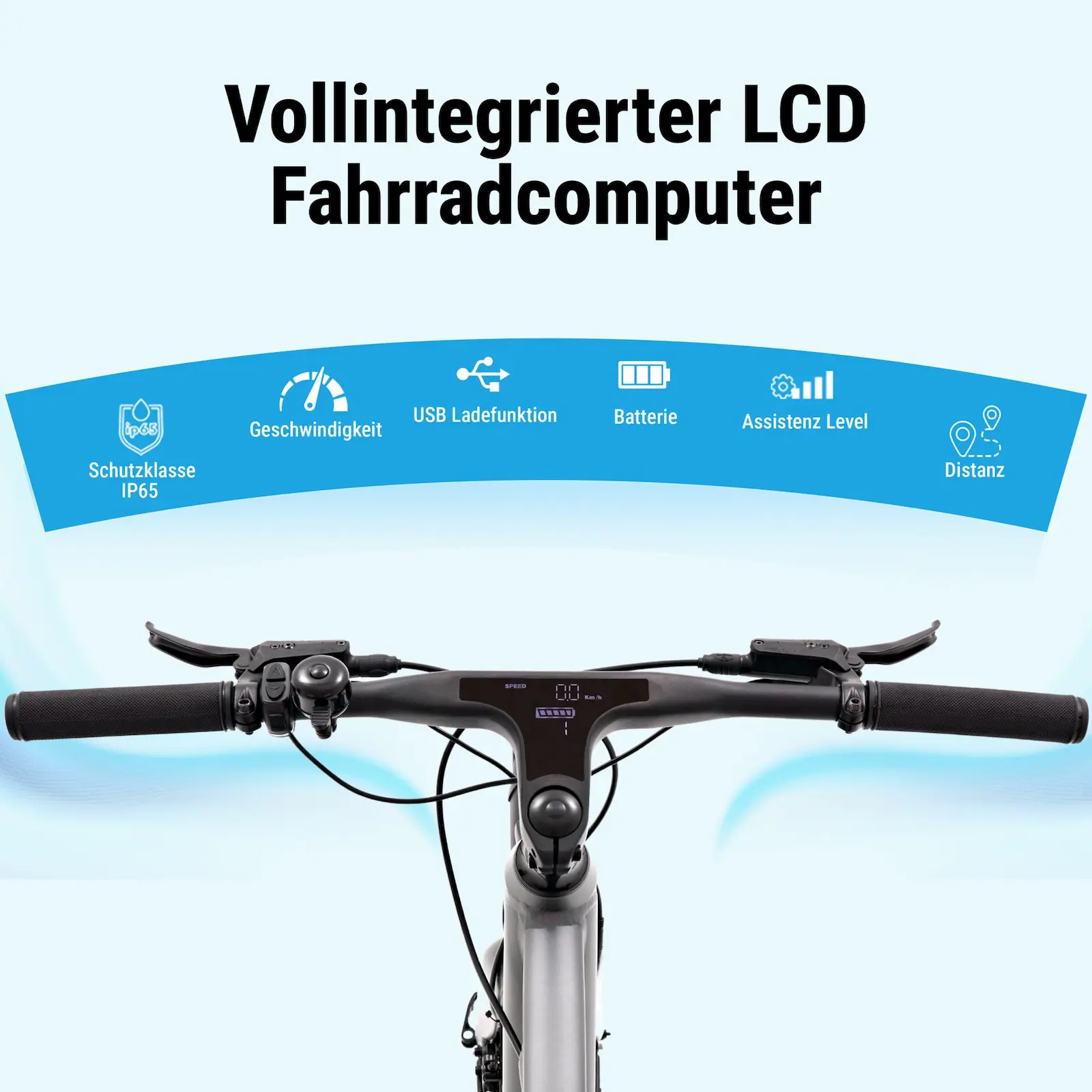 AsVIVA E-Bike BC1B – 28" Urban Citybike - Display und Konsole