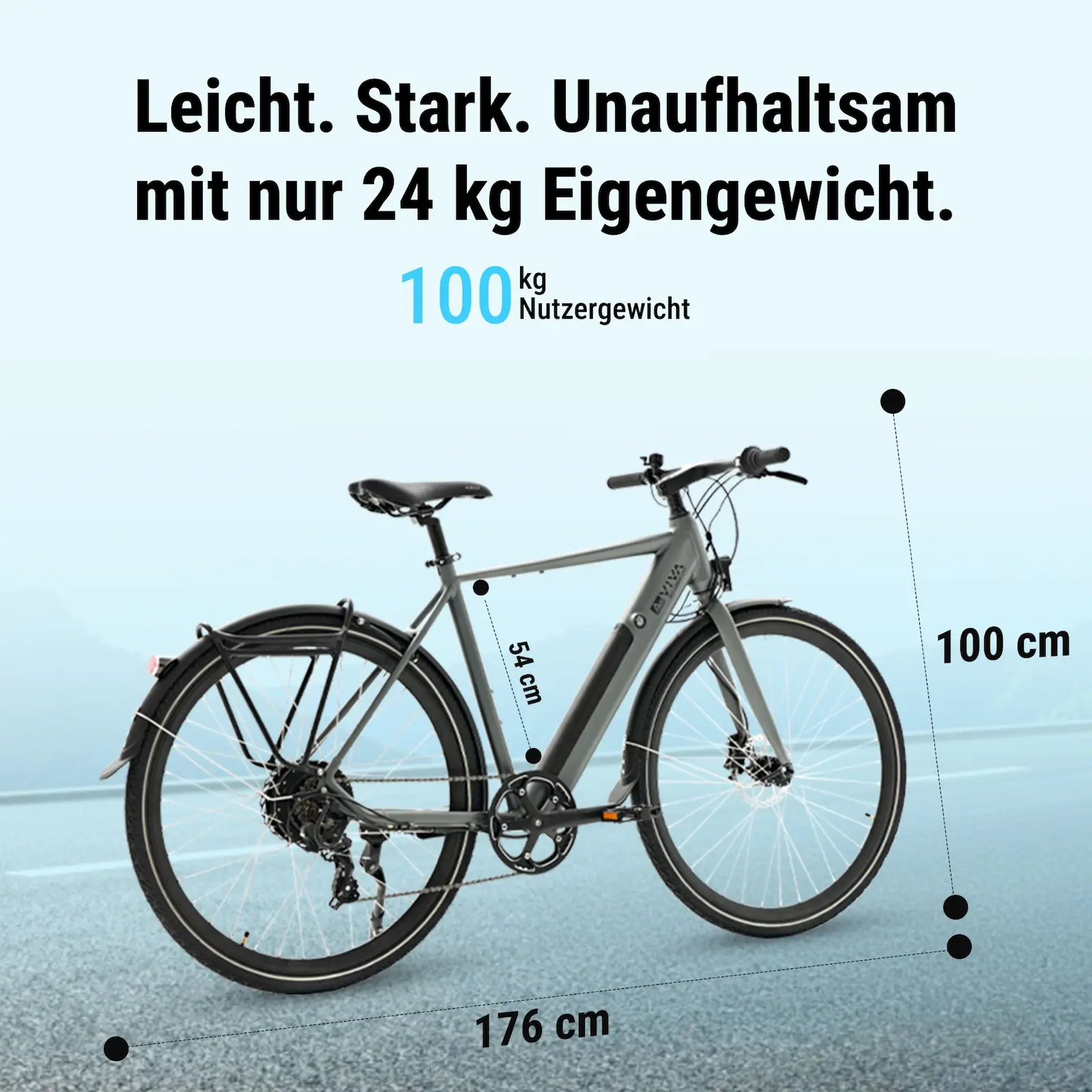 AsVIVA E-Bike BC1B – 28" Urban Citybike - Produktansicht
