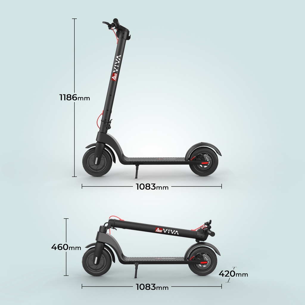 [ES01] E-Scooter AsVIVA ES01 Tretroller - Abmessungen